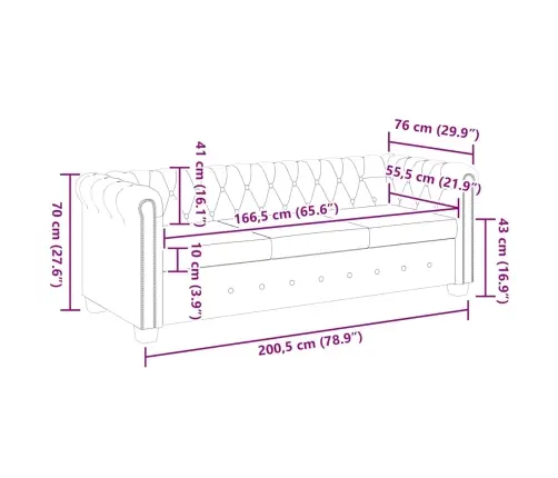 Chesterfield 2-Kohaline Ja 3-Kohaline Diivan, Kunstnahk, Must