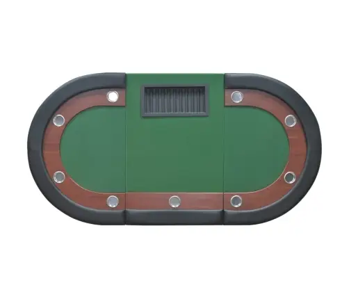 Pokera Galds 10 Personām Ar Vietu Dīlerim, Žetonu Paplāte, Zaļš  Vidaxl