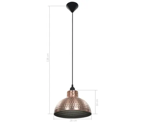 Griestu Lampas Ar Pusapaļu Abažūru, 2 Gab., Vara Krāsā Vidaxl