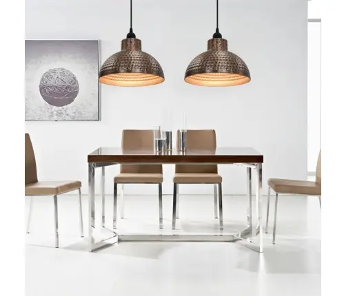 Griestu Lampas Ar Pusapaļu Abažūru, 2 Gab., Vara Krāsā Vidaxl