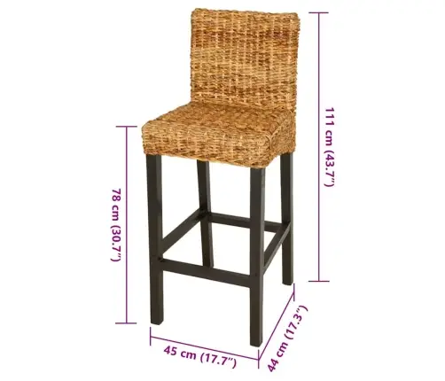 Bāra Krēsli, 2 Gab., Abakas Koks Vidaxl