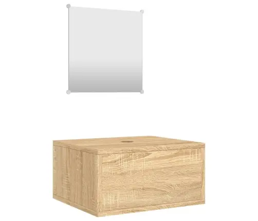 Vonios Baldų Komplektas, 2 Dalių, Ąžuolo, Apdirbta Mediena