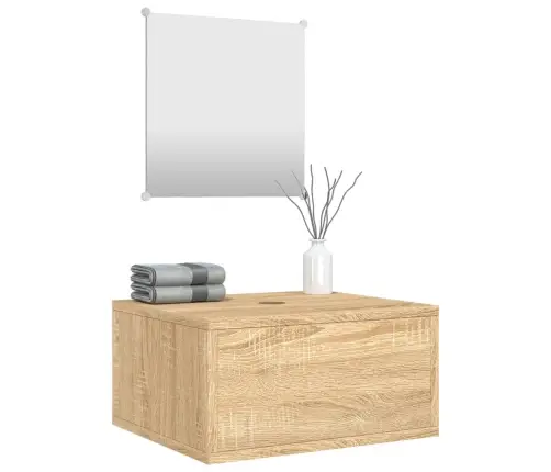Vonios Baldų Komplektas, 2 Dalių, Ąžuolo, Apdirbta Mediena