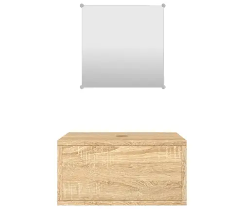 Vonios Baldų Komplektas, 2 Dalių, Ąžuolo, Apdirbta Mediena