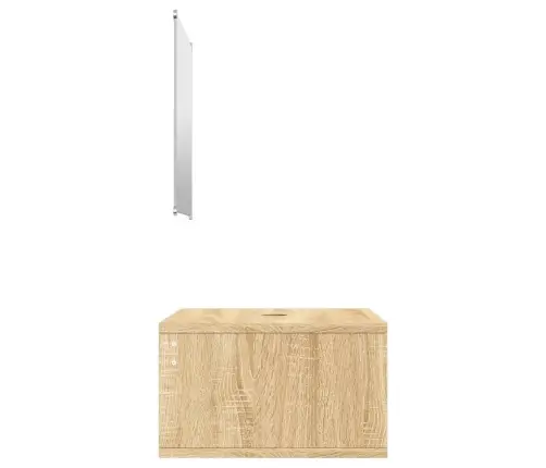 Vonios Baldų Komplektas, 2 Dalių, Ąžuolo, Apdirbta Mediena