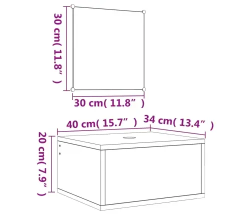 Vonios Baldų Komplektas, 2 Dalių, Ąžuolo, Apdirbta Mediena