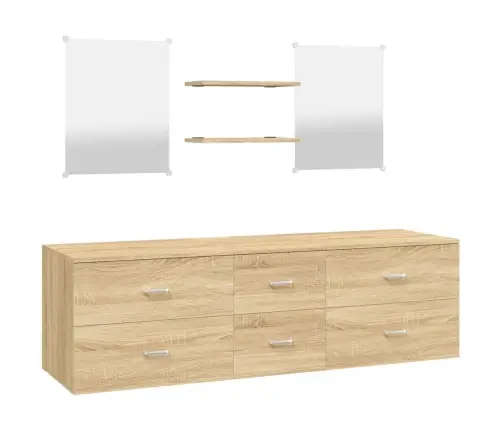 5-Daļīgs Vannasistabas Mēbeļu Komplekts, Ozolkoka Krāsa, Koks Vidaxl