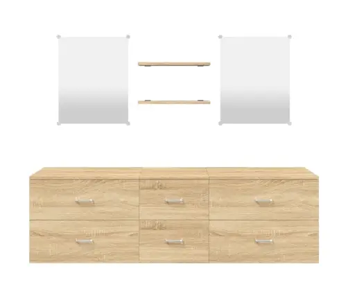 5-Daļīgs Vannasistabas Mēbeļu Komplekts, Ozolkoka Krāsa, Koks Vidaxl