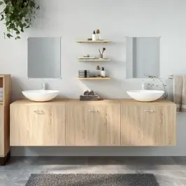 6-Osaline Vannitoa Mööblikomplekt, Tamm, Tehispuit