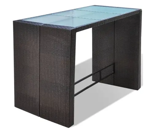 Sodo Baro Baldų Komplektas Su Pag., 7D., Rudas, Poliratanas