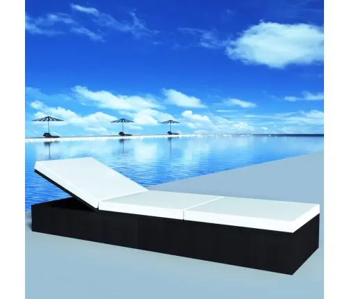 Sauļošanās Krēsls Melna Poliratāns Vidaxl