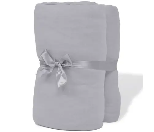 Gultas Palagi Pelēka 210 X 190 Cm Kokvilna Vidaxl