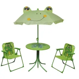 Vaik. Bistro Baldų Kompl. Su Skėčiu Nuo Saulės, 3D., Žalias
