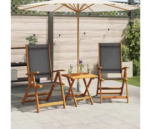 Saliekami Dārza Krēsli, 2 Gb., Akācijas Masīvkoks Un Tekstilēns Vidaxl