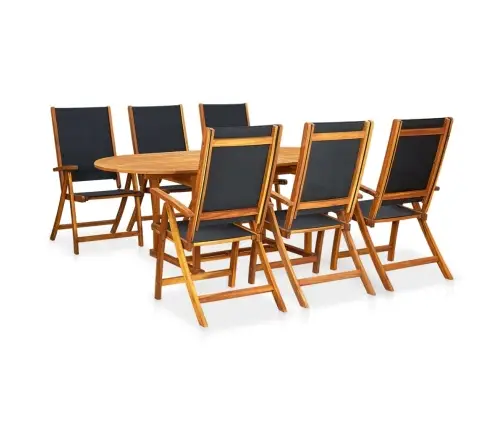 Lauko Valgomojo Baldų Komplektas, 7D., Akacijos Masyvas