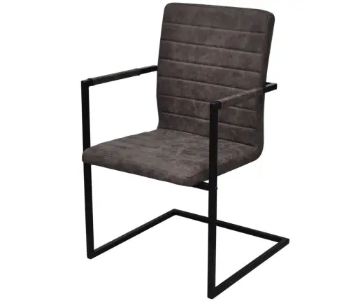 Gembinės Valgomojo Kėdės, 4 Vnt., Rudos, Dirbtinė Oda