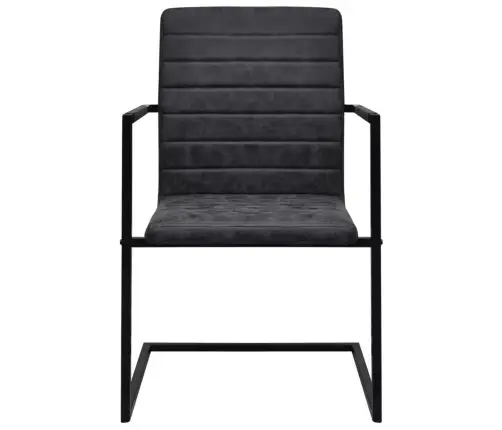 Gembinės Valgomojo Kėdės, 4 Vnt., Juodos, Dirbtinė Oda