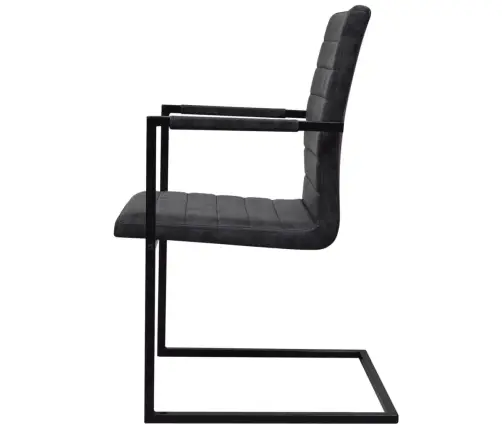 Gembinės Valgomojo Kėdės, 4 Vnt., Juodos, Dirbtinė Oda