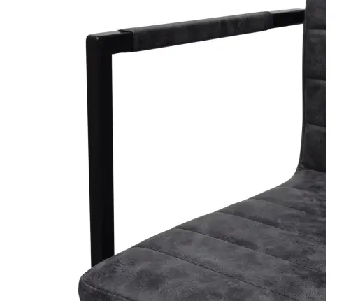 Gembinės Valgomojo Kėdės, 6Vnt., Juodos, Dirbtinė Oda