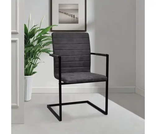 Vetruvate Jalgadega Söögitoolid 4 Tk, Tumehall, Kunstnahk