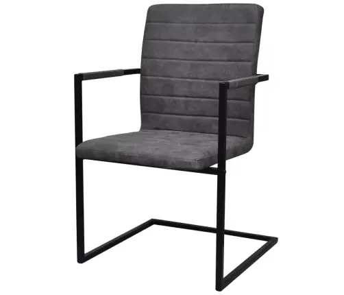 Vetruvate Jalgadega Söögitoolid 6 Tk, Tumehall, Kunstnahk