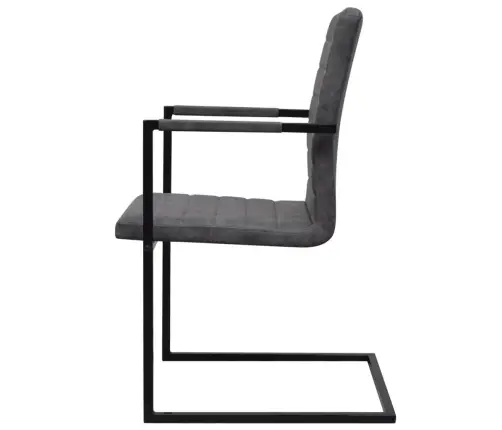 Vetruvate Jalgadega Söögitoolid 6 Tk, Tumehall, Kunstnahk