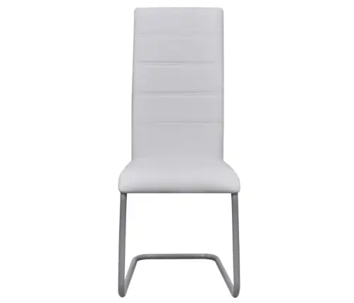 Vetruvate Jalgadega Söögitoolid 6 Tk, Valge, Kunstnahk Vetruvate Jalgadega Söögitoolid 6 Tk, Valge, Kunstnahk