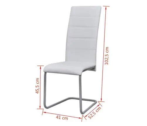 Vetruvate Jalgadega Söögitoolid 6 Tk, Valge, Kunstnahk Vetruvate Jalgadega Söögitoolid 6 Tk, Valge, Kunstnahk