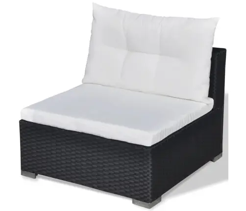 5-Daļīgs Dārza Atpūtas Mēbeļu Komplekts Ar Matračiem, Pe, Melns Vidaxl