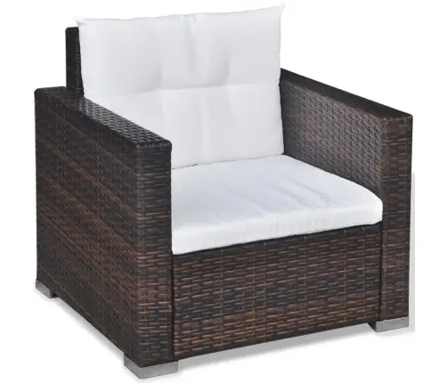 6-Daļīgs Dārza Atpūtas Mēbeļu Komplekts Ar Matračiem, Pe, Brūns Vidaxl