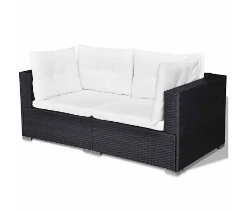 6-Daļīgs Dārza Atpūtas Mēbeļu Komplekts Ar Matračiem, Pe, Melns Vidaxl