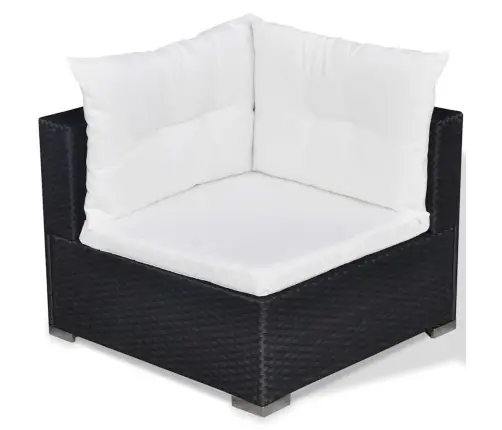 6-Daļīgs Dārza Atpūtas Mēbeļu Komplekts Ar Matračiem, Pe, Melns Vidaxl