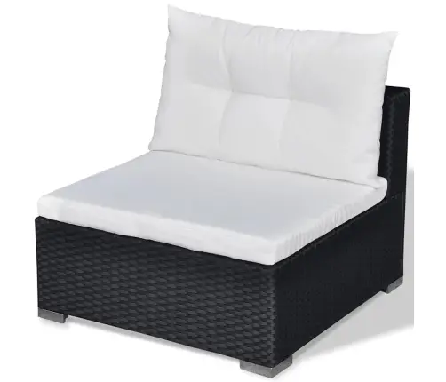 6-Daļīgs Dārza Atpūtas Mēbeļu Komplekts Ar Matračiem, Pe, Melns Vidaxl