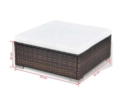 10-Daļīgs Dārza Atpūtas Mēbeļu Komplekts Ar Matračiem, Brūns Pe Vidaxl