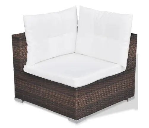 10-Daļīgs Dārza Atpūtas Mēbeļu Komplekts Ar Matračiem, Brūns Pe Vidaxl