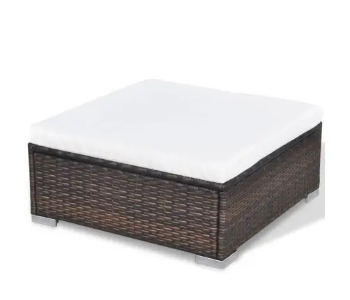 10-Daļīgs Dārza Atpūtas Mēbeļu Komplekts Ar Matračiem, Brūns Pe Vidaxl