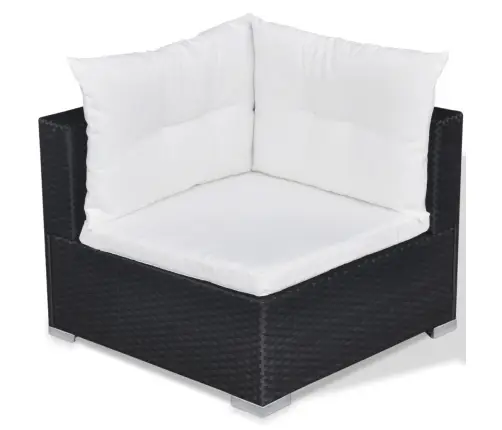 10-Daļīgs Dārza Atpūtas Mēbeļu Komplekts Ar Matračiem, Melns Pe Vidaxl