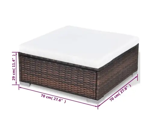 Sodo Poilsio Baldų Komplektas Su Pag., 10D., Rud. Sp., Polir.