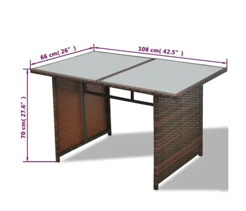 Sodo Poilsio Baldų Komplektas Su Pag., 10D., Rud. Sp., Polir.