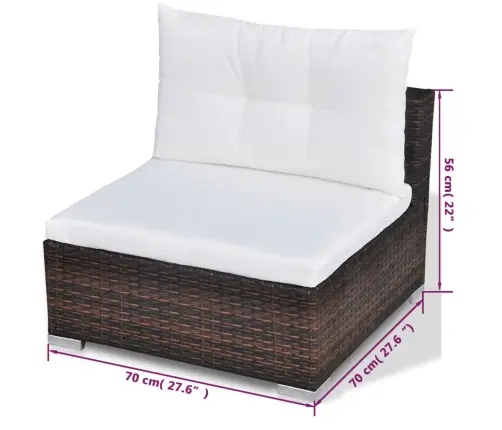 Sodo Poilsio Baldų Komplektas Su Pag., 10D., Rud. Sp., Polir.