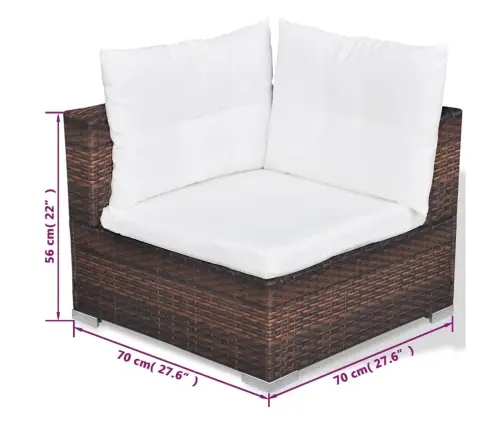 Sodo Poilsio Baldų Komplektas Su Pag., 10D., Rud. Sp., Polir.