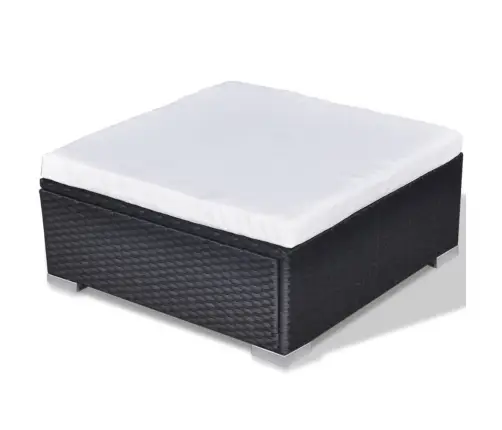 10-Daļīgs Dārza Atpūtas Mēbeļu Komplekts Ar Matračiem, Melns Pe Vidaxl