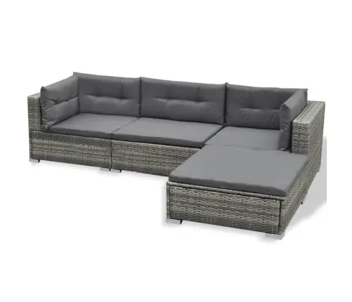 6-Daļīgs Dārza Atpūtas Mēbeļu Komplekts Ar Matračiem, Pelēks Pe Vidaxl