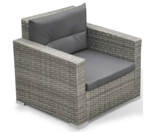 6-Daļīgs Dārza Atpūtas Mēbeļu Komplekts Ar Matračiem, Pelēks Pe Vidaxl