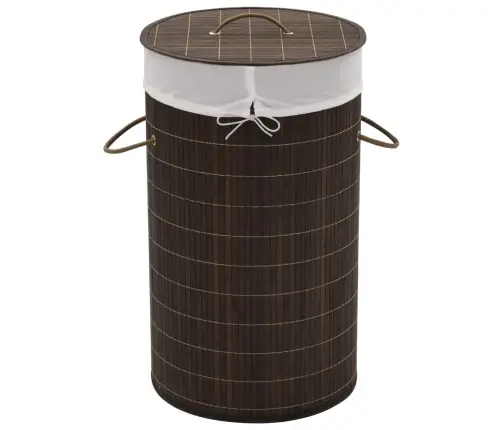 Bambusest Ümmargune Pesukorv, Tumepruun