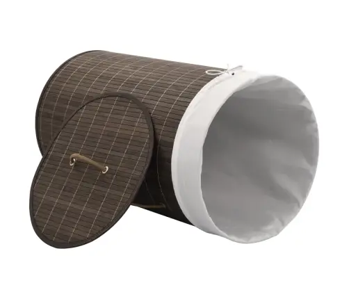 Bambusest Ümmargune Pesukorv, Tumepruun