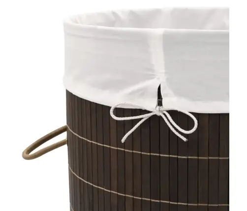 Bambusest Ümmargune Pesukorv, Tumepruun