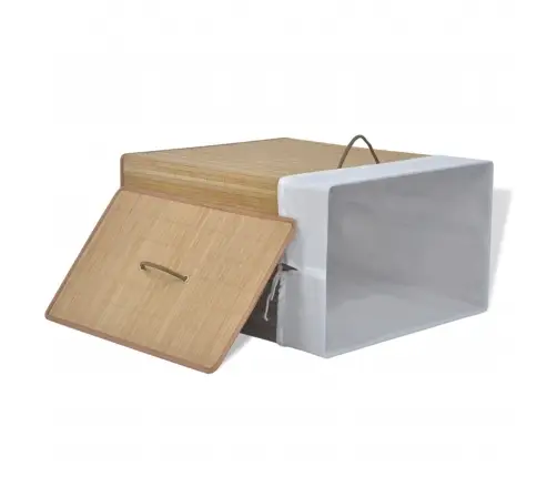 Veļas Grozs, Taisnstūra Forma, Dabīgas Krāsas Bambuss Vidaxl