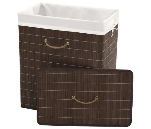 Veļas Grozs, Taisnstūra Forma, Tumši Brūns Bambuss Vidaxl