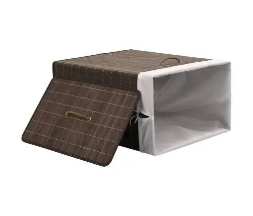 Veļas Grozs, Taisnstūra Forma, Tumši Brūns Bambuss Vidaxl